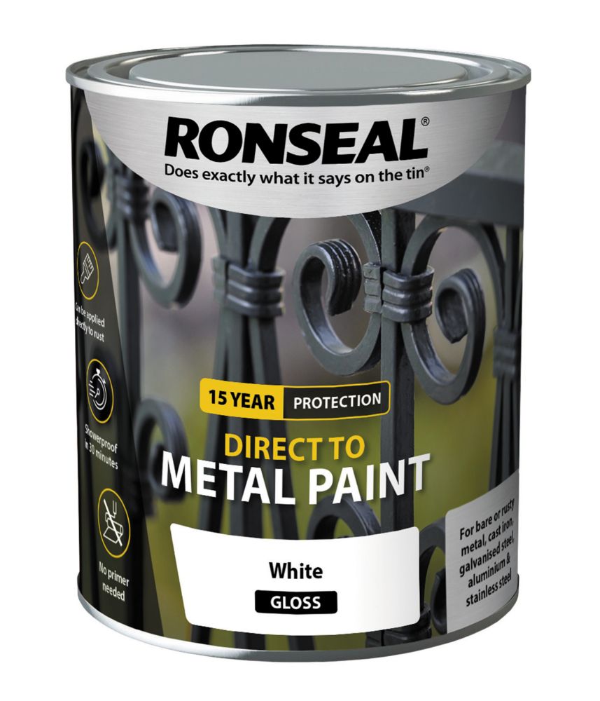 Ronseal Matt Metal Paint Black 750ml - Screwfix