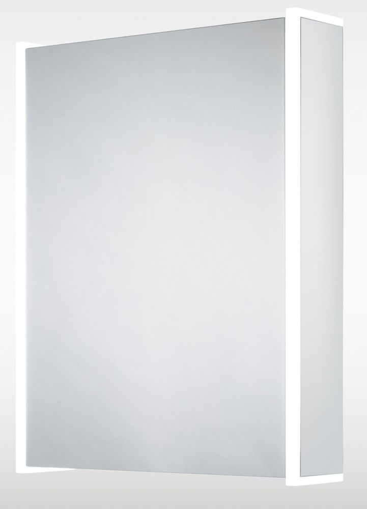 Sensio Ainsley 1-Door Mirrored Bathroom Cabinet & Bluetooth Speaker With 4320lm LED Light Grey ...