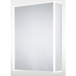 Sensio Ainsley 1-Door Mirrored Bathroom Cabinet With Bluetooth Speaker With 4320lm LED Light Grey Matt 564mm x 130mm x 700mm