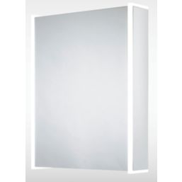 Sensio Ainsley 1-Door Mirrored Bathroom Cabinet & Bluetooth Speaker With 4320lm LED Light Grey Matt 564mm x 130mm x 700mm