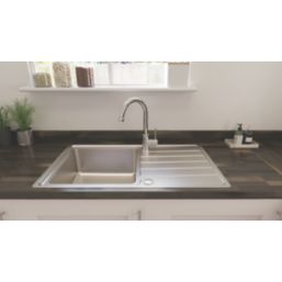 Apollonia 1 Bowl Stainless Steel Reversible Sink & Drainer 864 x 500mm