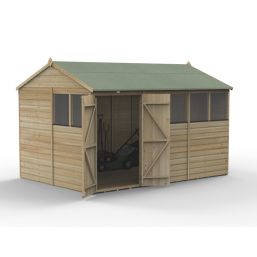 Forest Beckwood 11' 6" x 8' (Nominal) Reverse Apex Shiplap Timber Shed with Base & Assembly