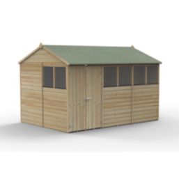 Forest Beckwood 11' 6" x 8' (Nominal) Reverse Apex Shiplap Timber Shed with Base & Assembly