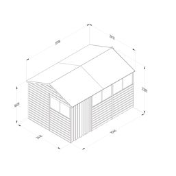 Forest Beckwood 11' 6" x 8' (Nominal) Reverse Apex Shiplap Timber Shed with Base & Assembly