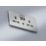 Knightsbridge  13A 2-Gang DP Switched Socket & Night Light Brushed Chrome  with Grey Inserts