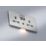 Knightsbridge  13A 2-Gang DP Switched Socket & Night Light Brushed Chrome  with Grey Inserts