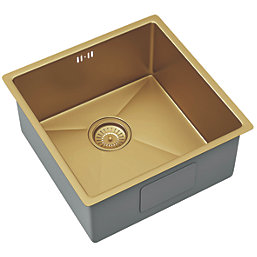 ETAL Elite 1 Bowl Stainless Steel Kitchen Sink Gold 440mm x 440mm
