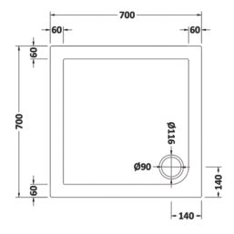ETAL  Framed Square Bi-Fold Door Shower Enclosure & Tray  Chrome 690mm x 690mm x 1940mm