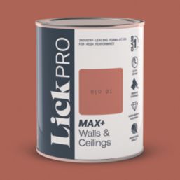 LickPro Max+ 1Ltr Red 01 Matt Emulsion  Paint