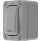 British General Storm IP66 20A 1-Gang 1-Way Weatherproof Outdoor Retractive Switch with LED