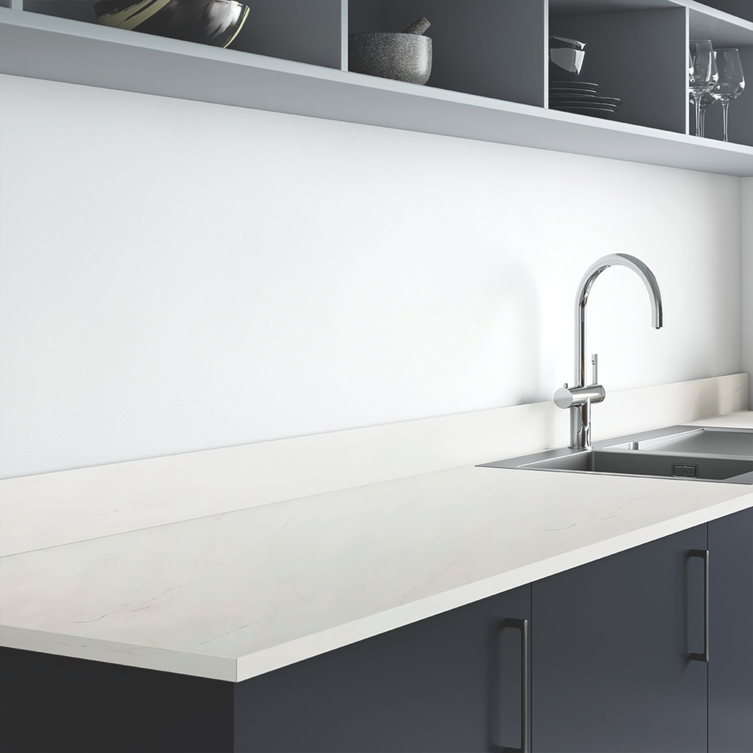 Wilsonart Marmo Paros Upstand 3000mm x 70mm x 12mm (570YR)