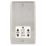 Hager WRSO100BSW  1-Gang Dual Voltage Shaver Socket 115/230V ACV Brushed Steel with White Inserts