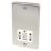 Hager WRSO100BSW  1-Gang Dual Voltage Shaver Socket 115/230V ACV Brushed Steel with White Inserts