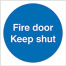 Non Photoluminescent "Keep Shut" Fire Door Sign 100mm x 100mm