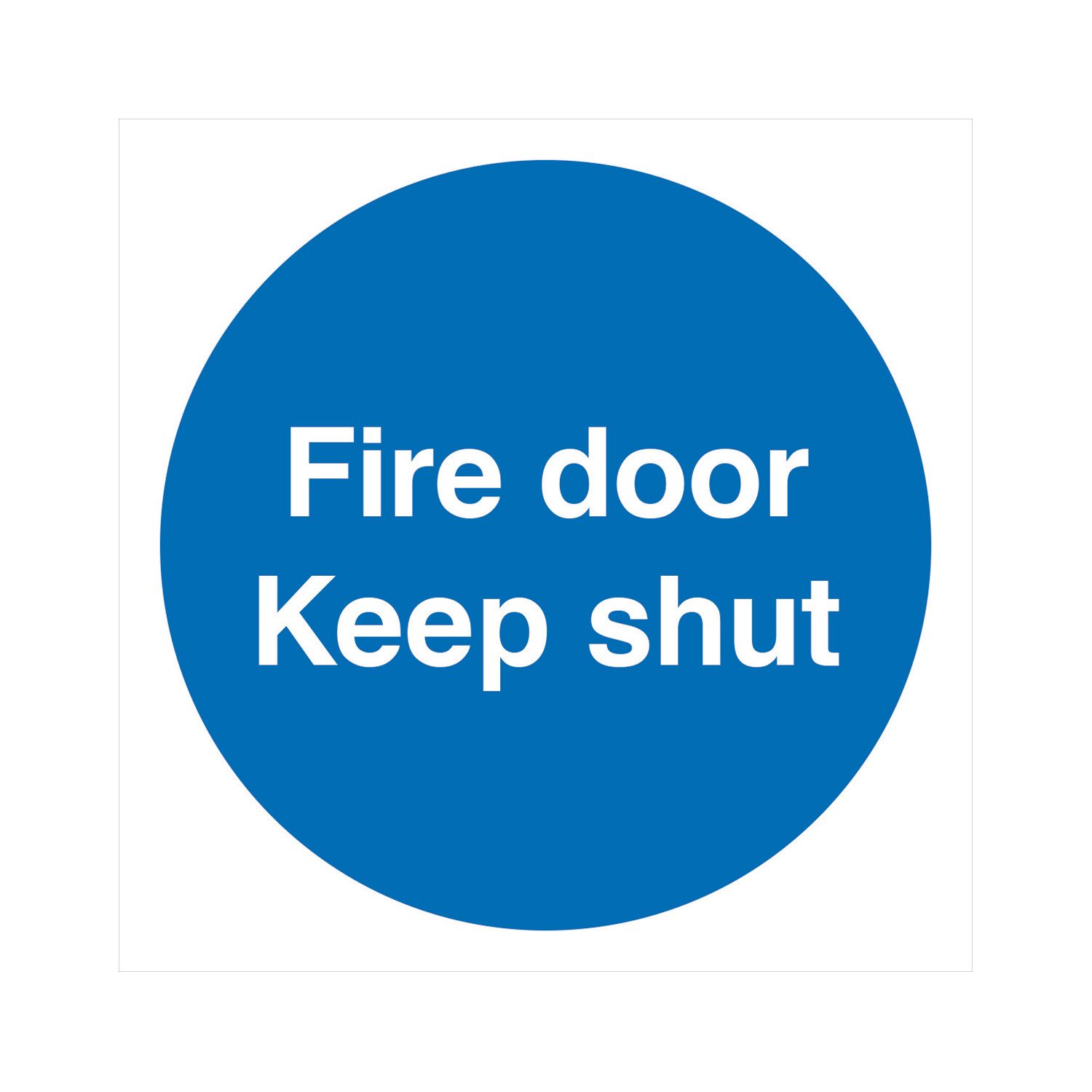 Non Photoluminescent "Keep Shut" Fire Door Sign 100mm x 100mm (571FX)