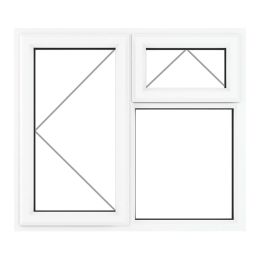 Crystal  Left-Hand & Top Opening Clear Triple-Glazed Casement White uPVC Window 905mm x 965mm