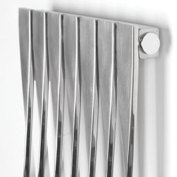 Time Twister  2000mm x 310mm 3706BTU Matt Chrome Vertical Designer Radiator