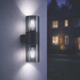 Eglo Cropani Outdoor Up & Down Wall Light Matt Black