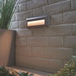 Saxby Pilot Outdoor LED Slim-Profile Brick Guide Light Surface-Mounted Grey 2W 65lm