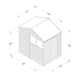Forest Beckwood 5' x 7' (Nominal) Reverse Apex Shiplap Timber Shed with Base & Assembly