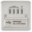 Knightsbridge FPQUADBCW 5.1A 4-Outlet Type A USB Socket Brushed Chrome with White Inserts