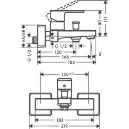 Hansgrohe Vernis Shape Matt Black 110mm Wall Mounted Single Control Manual Shower Mixer Tap