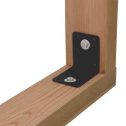 Magnodur Reinforced Angle Brackets Black 70mm x 70mm x 55mm 10 Pack