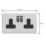 Varilight  13A 2-Gang 2-Pole Switched Socket Paintable  with Black Inserts