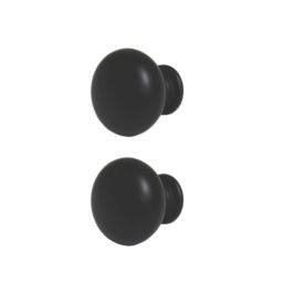 Essentials Chervil Round Cabinet Knob Matt Black 32mm 2 Pieces