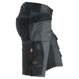 Snickers 6141 Stretch Work Shorts Grey / Black 30" W