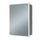 Iowa 1-Door Bathroom Mirror Cabinet With 2880lm LED Light Silver Polished 500mm x 130mm x 700mm