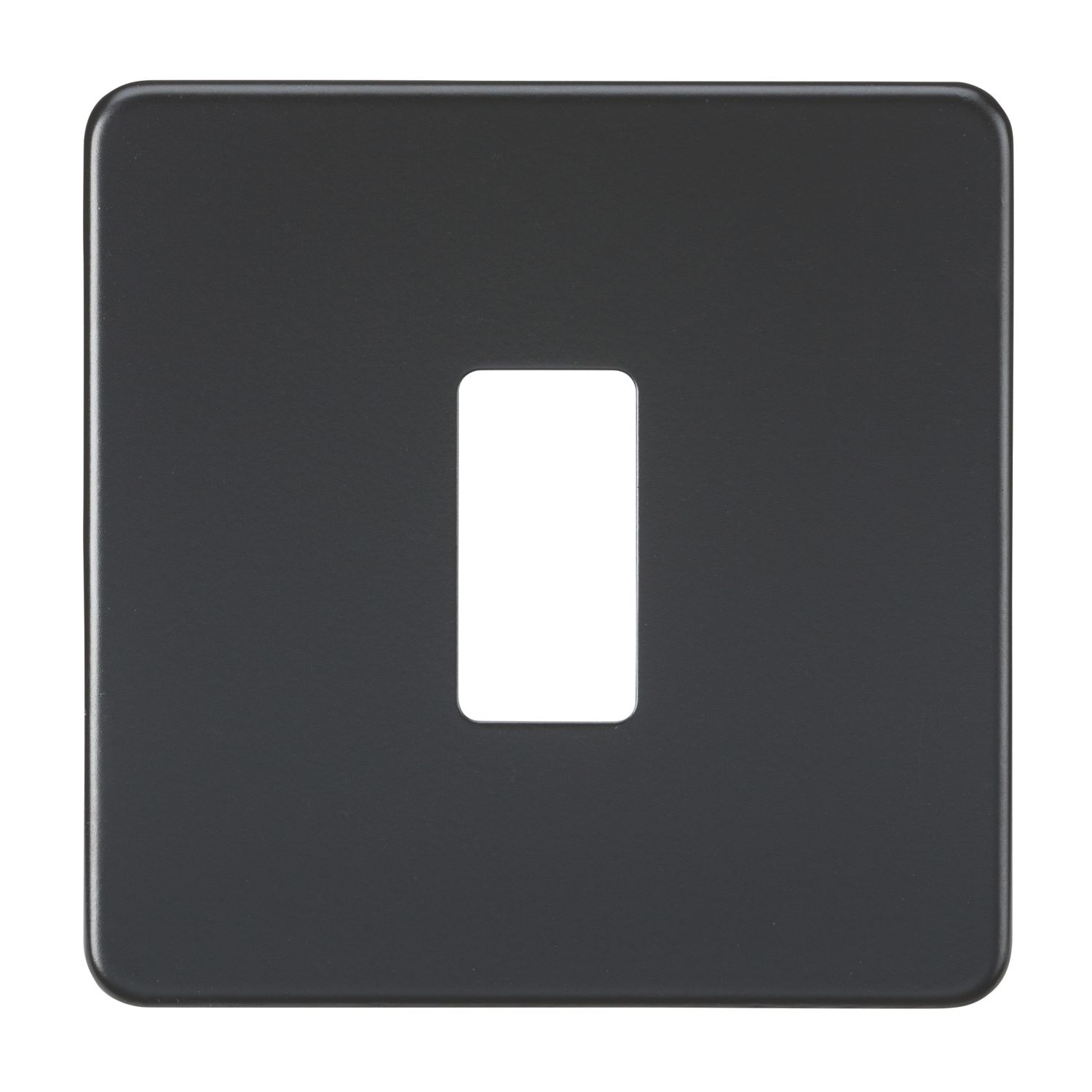 Knightsbridge 1-Module Grid Faceplate Matt Black (572CR)