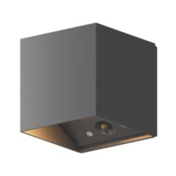 Calex Falerna Outdoor Rechargeable LED Up & Down Wall Lights With PIR & Photocell Sensor Black 70lm 2 Pack