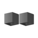 Calex Falerna Outdoor Rechargeable LED Up & Down Wall Lights With PIR & Photocell Sensor Black 70lm 2 Pack