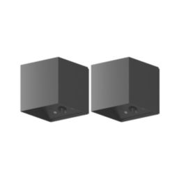 Calex Falerna Outdoor Rechargeable LED Up & Down Wall Lights With PIR & Photocell Sensor Black 70lm 2 Pack