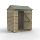 Forest 4Life 6' x 4' (Nominal) Reverse Apex Overlap Timber Shed with Base