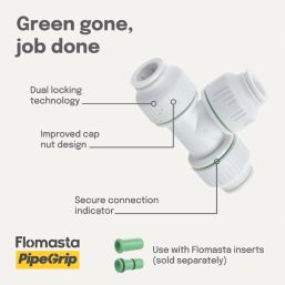 Flomasta  Plastic Push-Fit Equal Tees 15mm 5 Pack