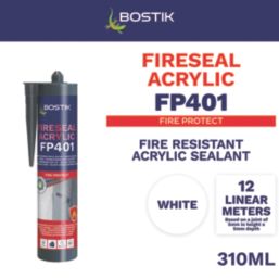 Bostik FP401 Fire Resistant Acrylic Sealant White 310ml