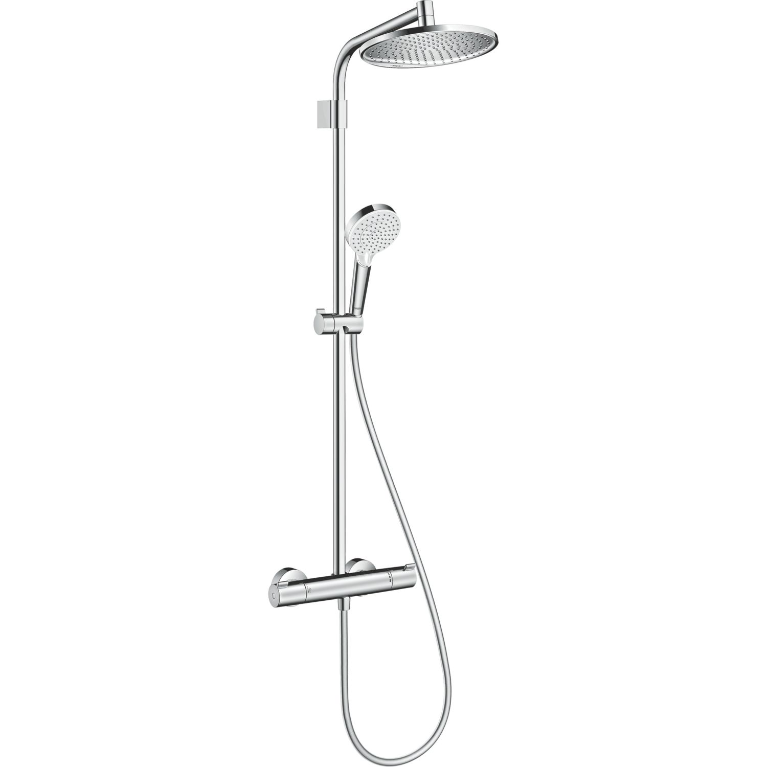 Hansgrohe Crometta S HP Rear-Fed Exposed Chrome Thermostatic Mixer Shower (572JX)