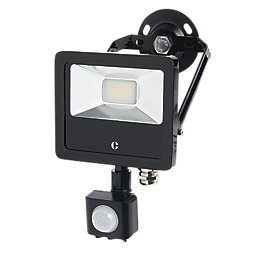 Collingwood  Outdoor LED Colour-Switch Floodlight With PIR Sensor Black 10W Up to 1300lm