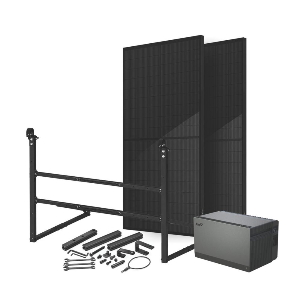 Fox 1200W Bifacial Solar Power Kit with 2 x 460W Solar Panels and Mini Qube with 2.11kWh