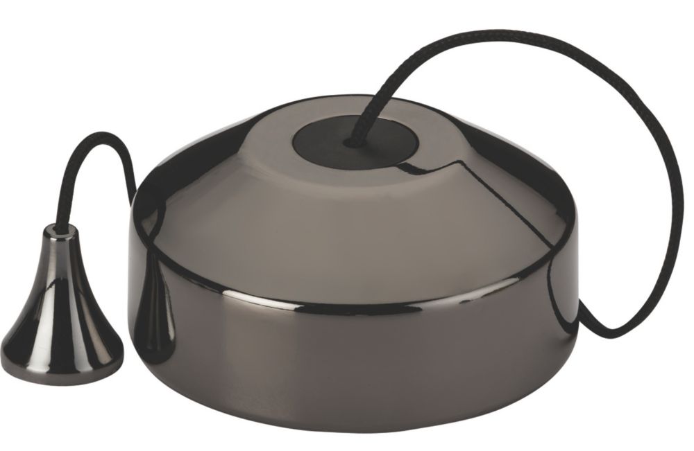 Knightsbridge 1Way LED Pull Cord Dimmer Black Nickel Screwfix