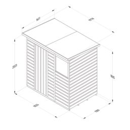 Forest Beckwood 6' x 4' (Nominal) Pent Shiplap Timber Shed with Assembly