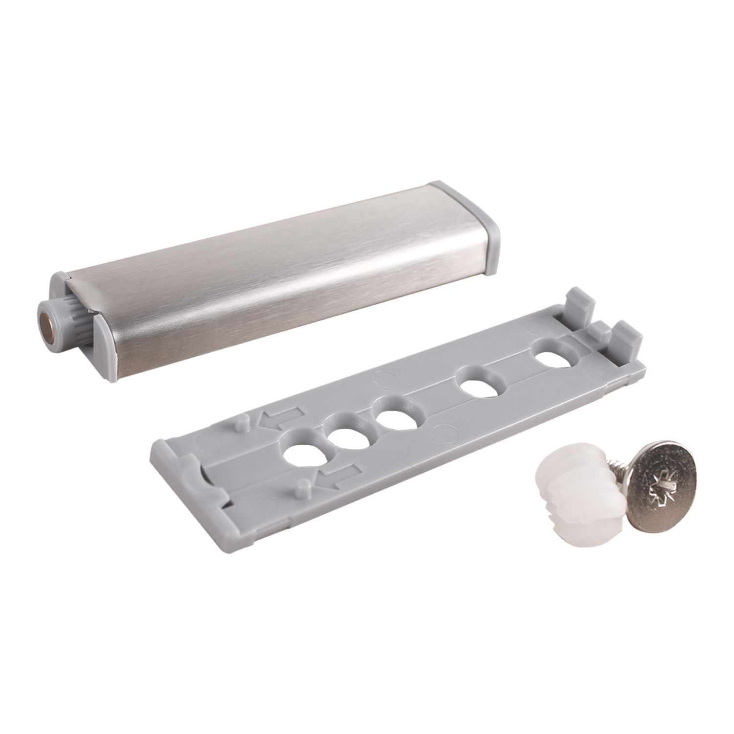 Essentials Bumper Push Cabinet Latches Satin Nickel 80mm x 20mm 2 Pieces (572TE)