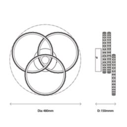 Quay Design Reena LED Semi-Flush Light Chrome 18W 1766lm