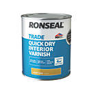 Ronseal Trade Quick-Dry Interior Varnish Satin Light Oak 750ml