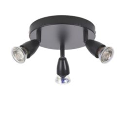 Saxby Amalfi Round 3-Light Spotlight Matt Black