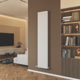 Azur 1800mm x 380mm 4546BTU White Vertical 3 Column Radiator