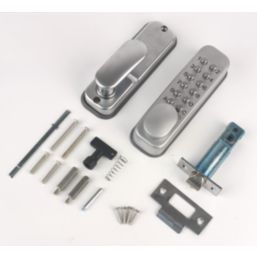 Smith & Locke  Medium Duty Easy Code Change Push-Button Lock with Code-Free Mode 35mm Satin Silver