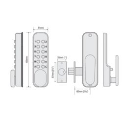 Smith & Locke  Medium Duty Easy Code Change Push-Button Lock with Code-Free Mode 35mm Satin Silver